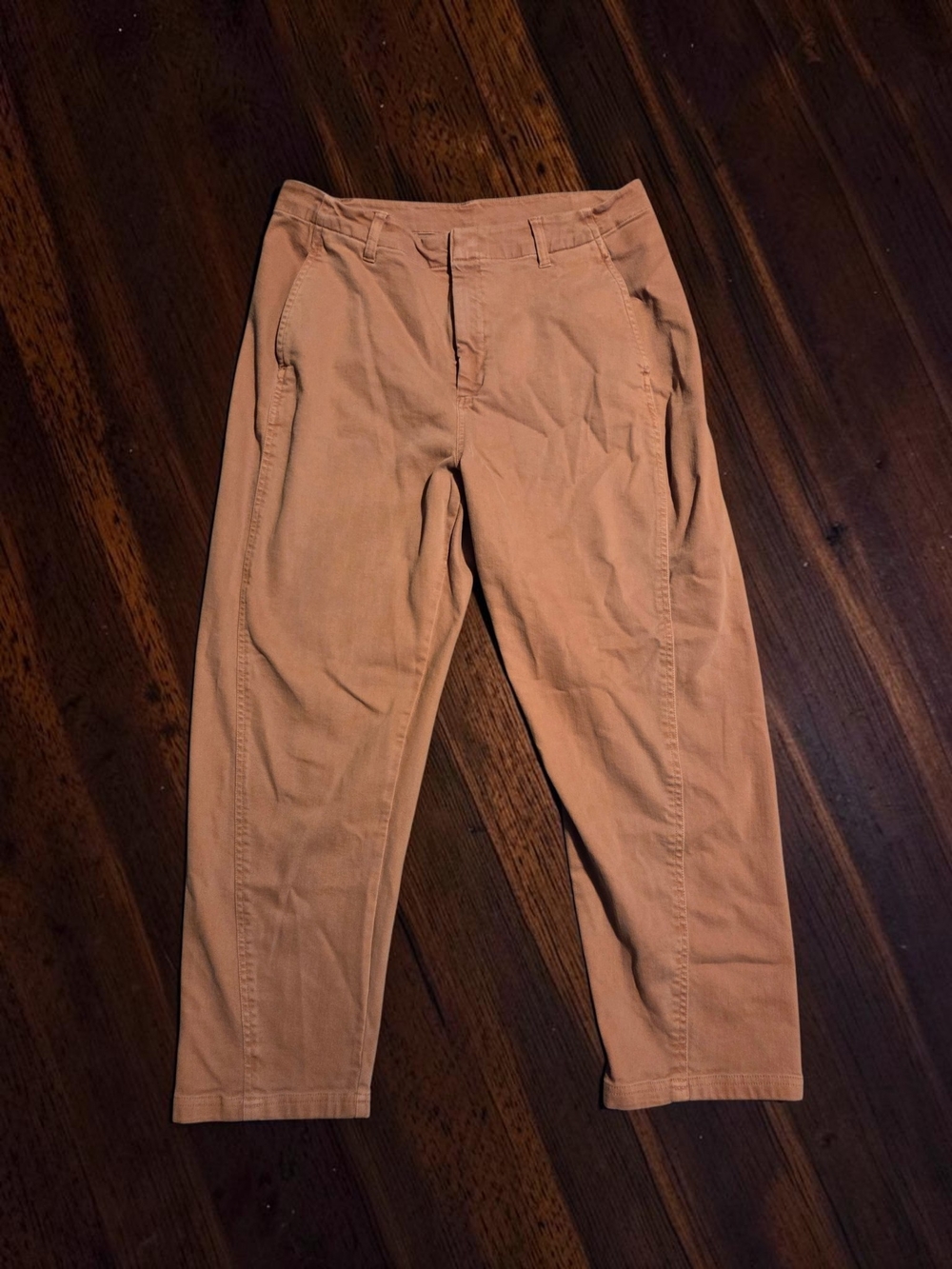 Treasure & Bond Women's Barrel Chinos in Tan/Orange